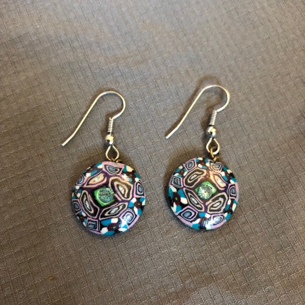 Polymer Clay earrings on a penny!